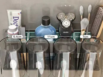 Falra szerelhető fogkefe és pohártartó fürdőszobába